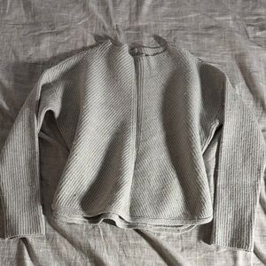 BABATON Gray Ribbed Knit Sweater